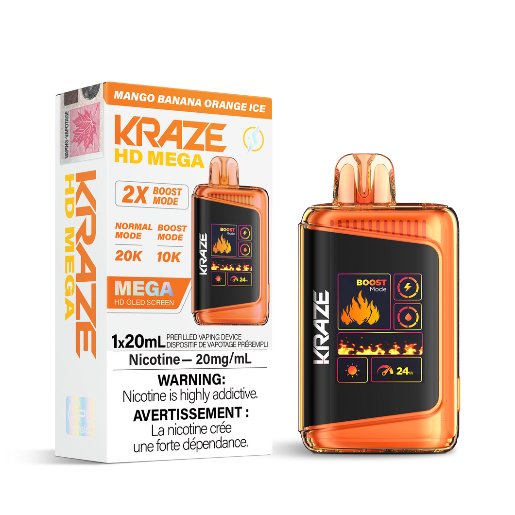 Kraze HD MEGA Mango Banana Orange Ice